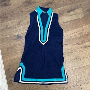 Cabana Life Navy and Teal Swim Coverup